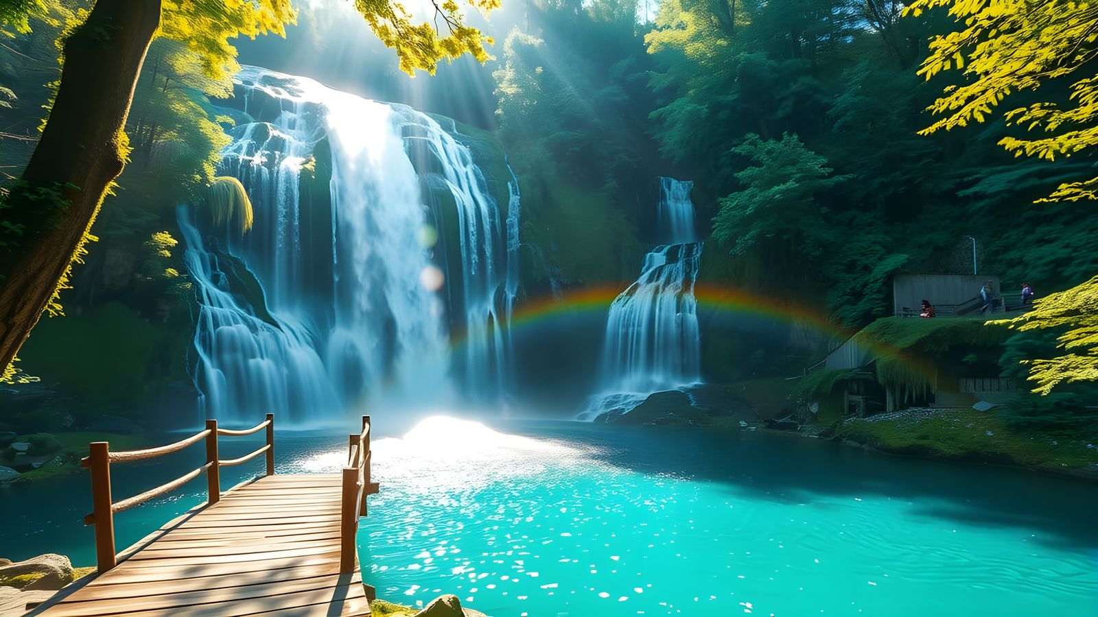 Majestic Waterfall Scene at Plitvice Lakes National Park