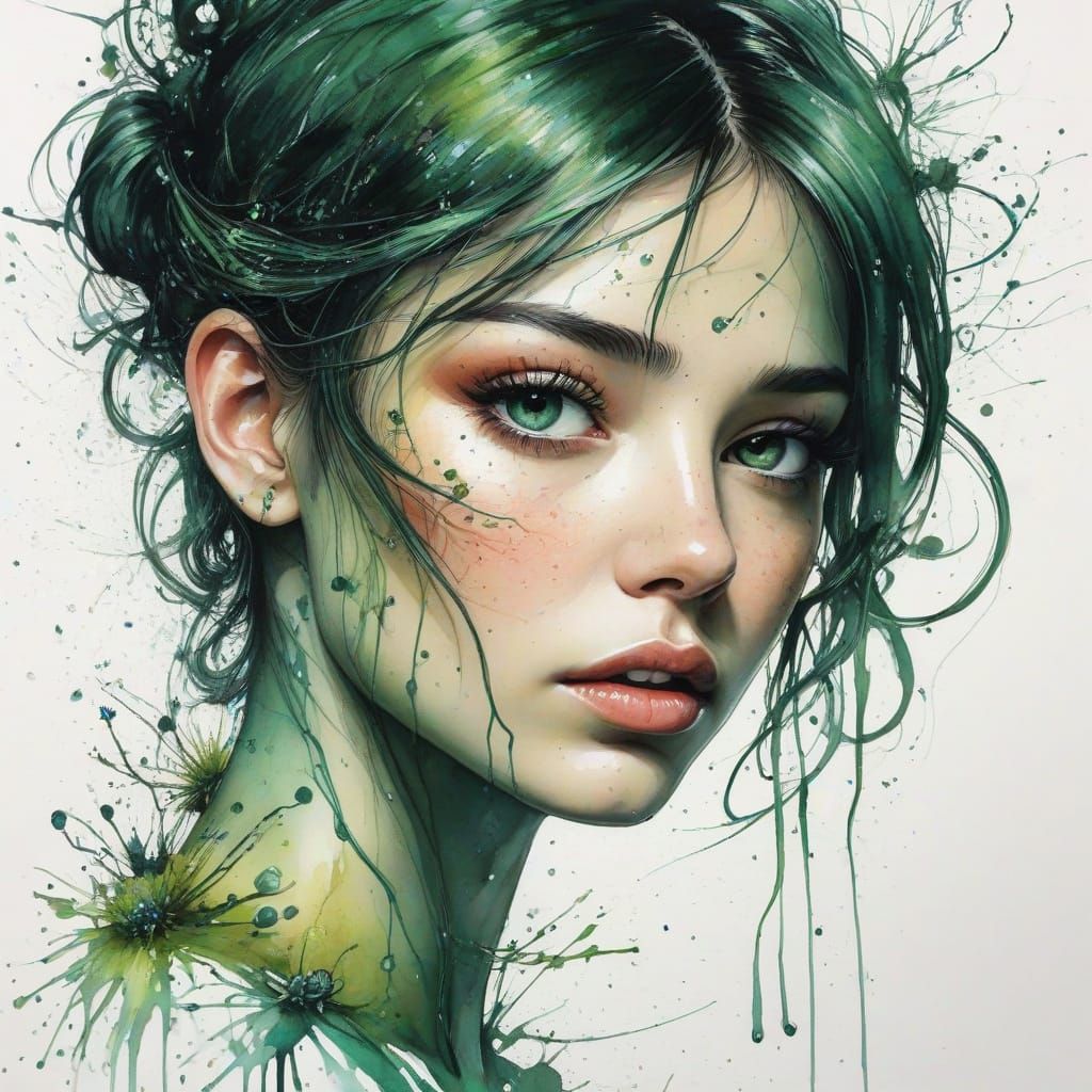 Whimsical Watercolour Koi in Cherry Blossom Tree