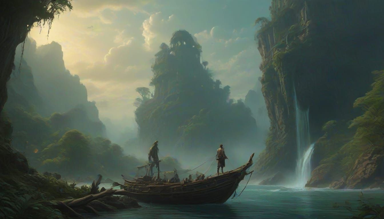 Pirate Stands Tall on Mysterious Skull Island