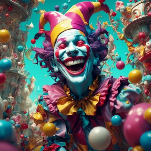 Chibi Jester in Wonderland: Detailed Fantasy Art