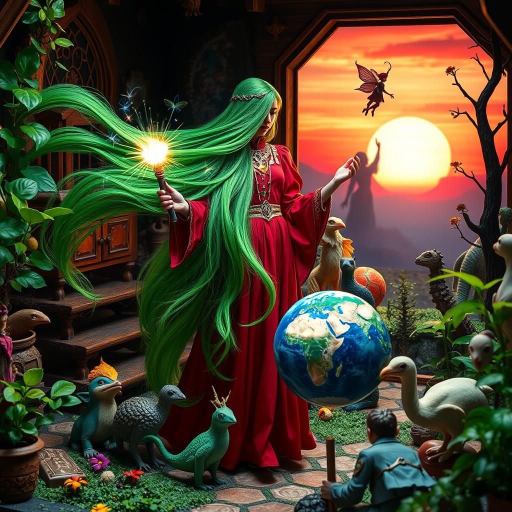 Wizard Casting Spells in Perfect World Environment