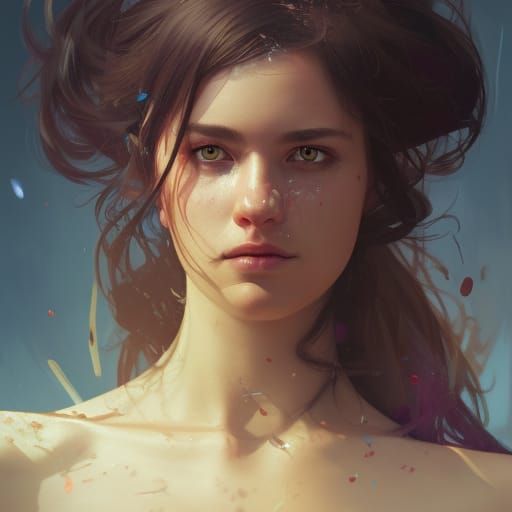 Detailed Portrait in Art Nouveau Style