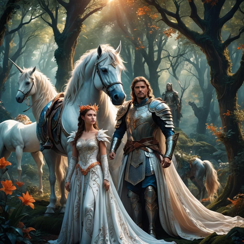 Enchanted Forest: Lady, Knight, and Unicorn