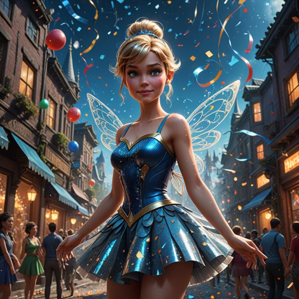 Tinker Bell Celebrates Whimsical New Year's Eve in Dreamlike...