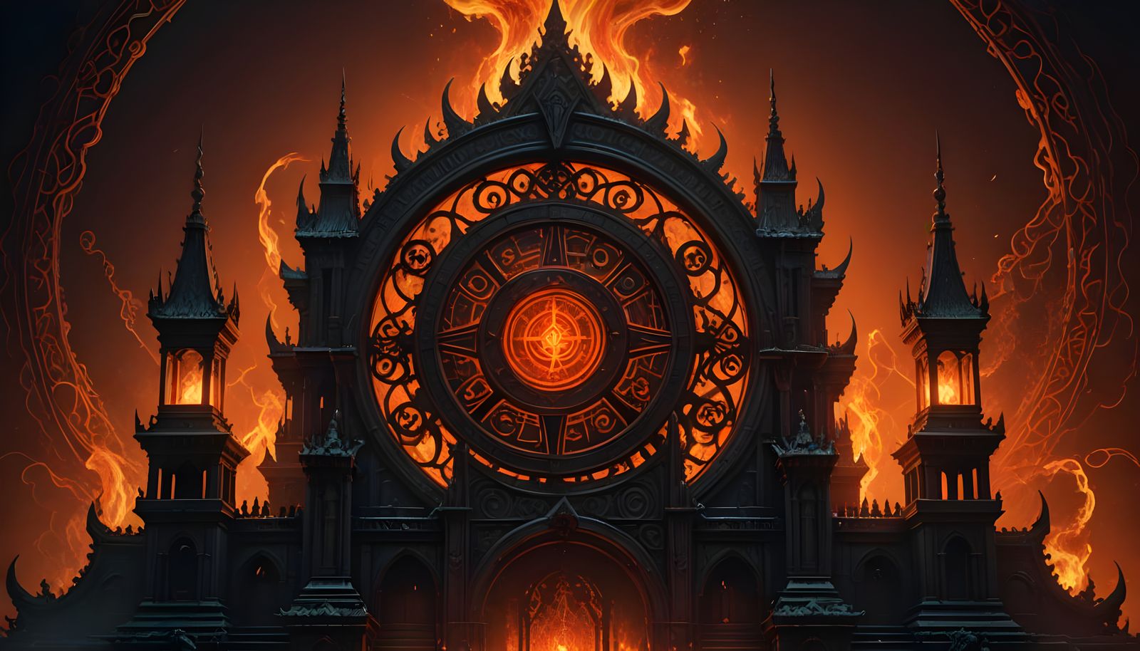 Gothic Dark Fantasy Logo of the Cult of the Red Flame