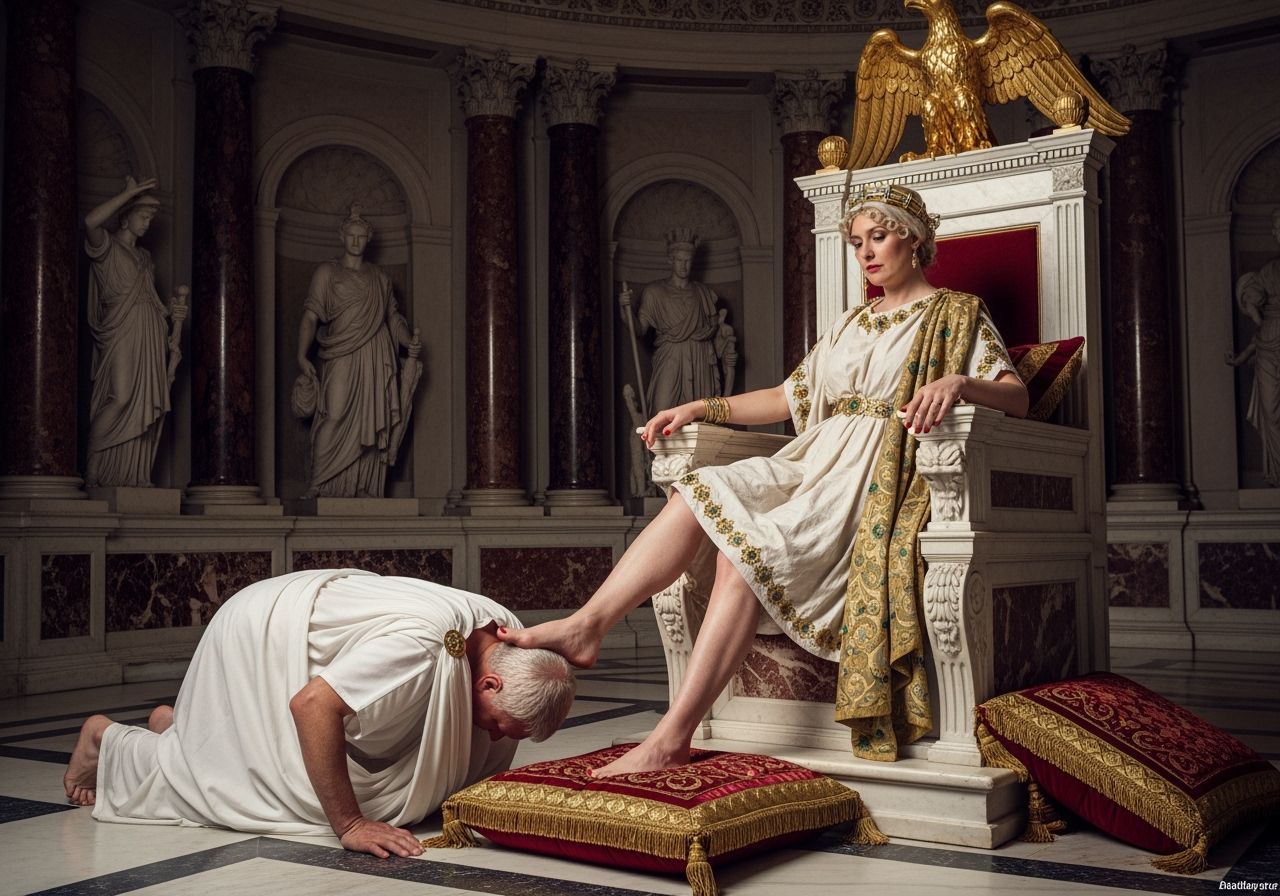 Empress Messalina's Dominance in Lavish Throne Room
