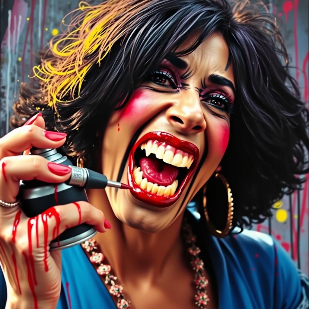 Kamala Harris as Vampire in Rocky Horror Style