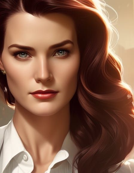 Lois Lane Portrait in Hyperdetailed Art Nouveau Style