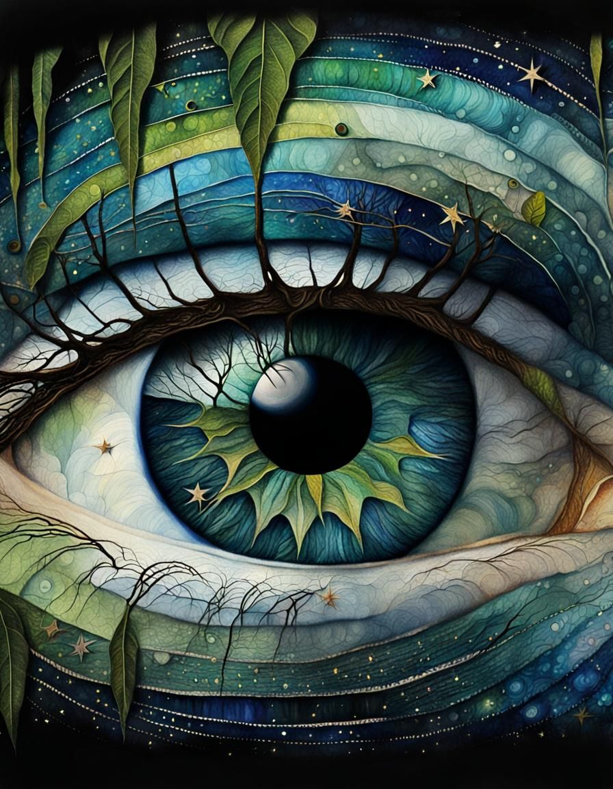 Central-Hydrochromic Eye in Dreamcore Style