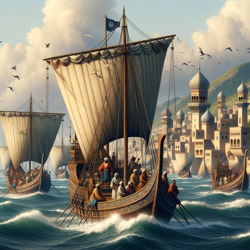 Medieval Age Bantu Merchant Fleet Sails the High Seas