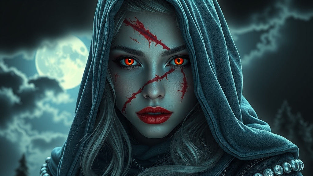 Silver Elf Maiden: Scars Under Moonlight