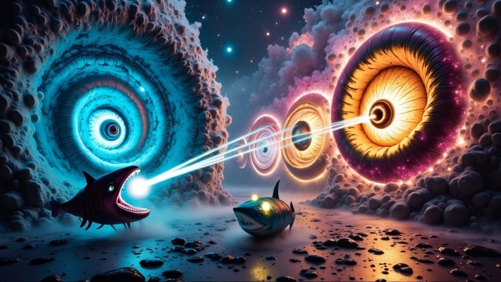 Surreal Eyes and Clown Sharks in Abstract Expressionism