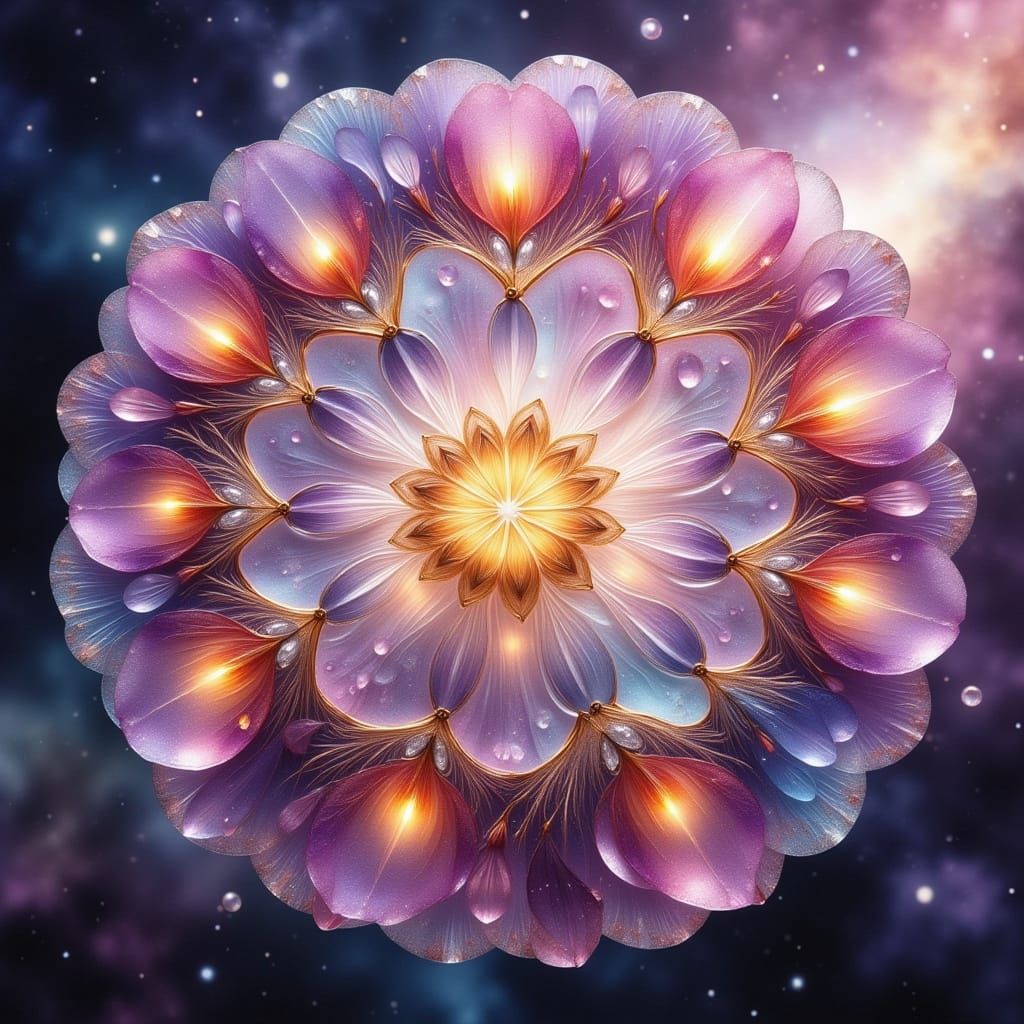 Ethereal Mandala in Nebula Space