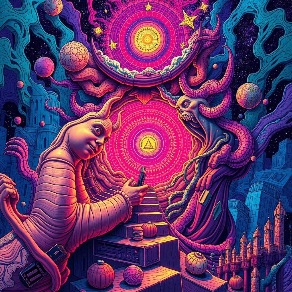 Psychedelic Surreal Image of Success and Perseverance