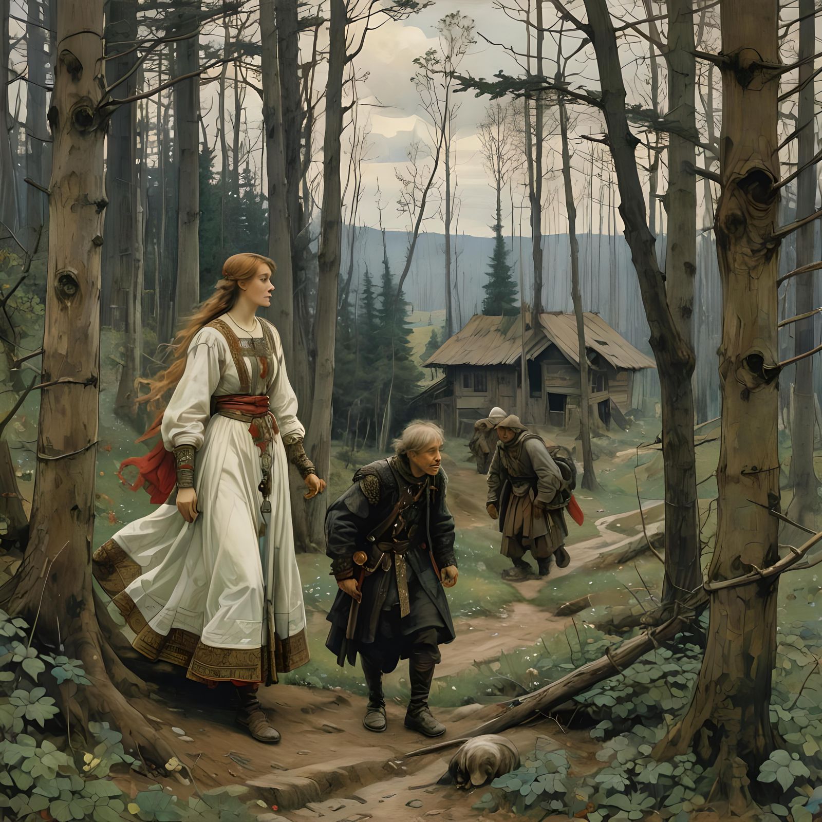 Enchanted Scene in a Classic Illustration Style