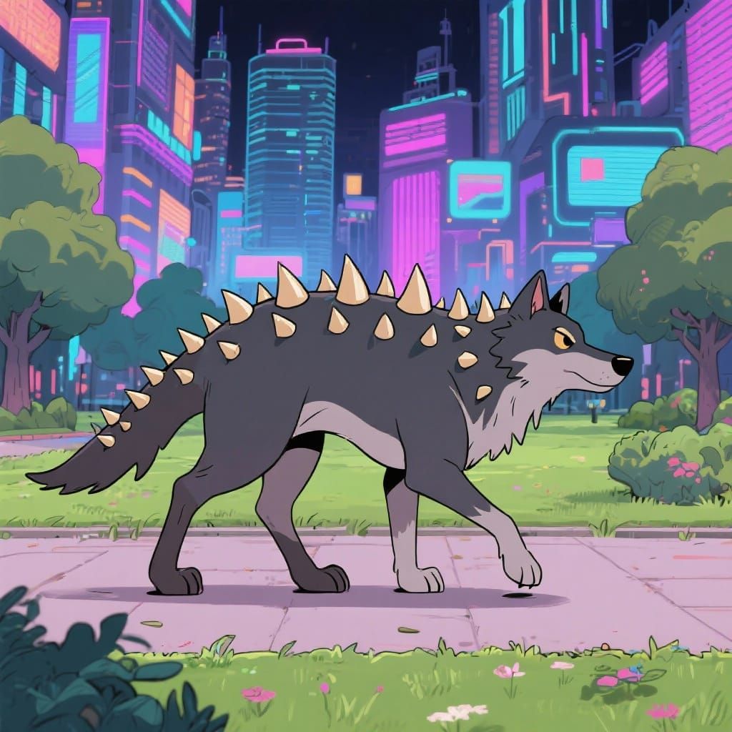 Spiked Wolf Walking!
