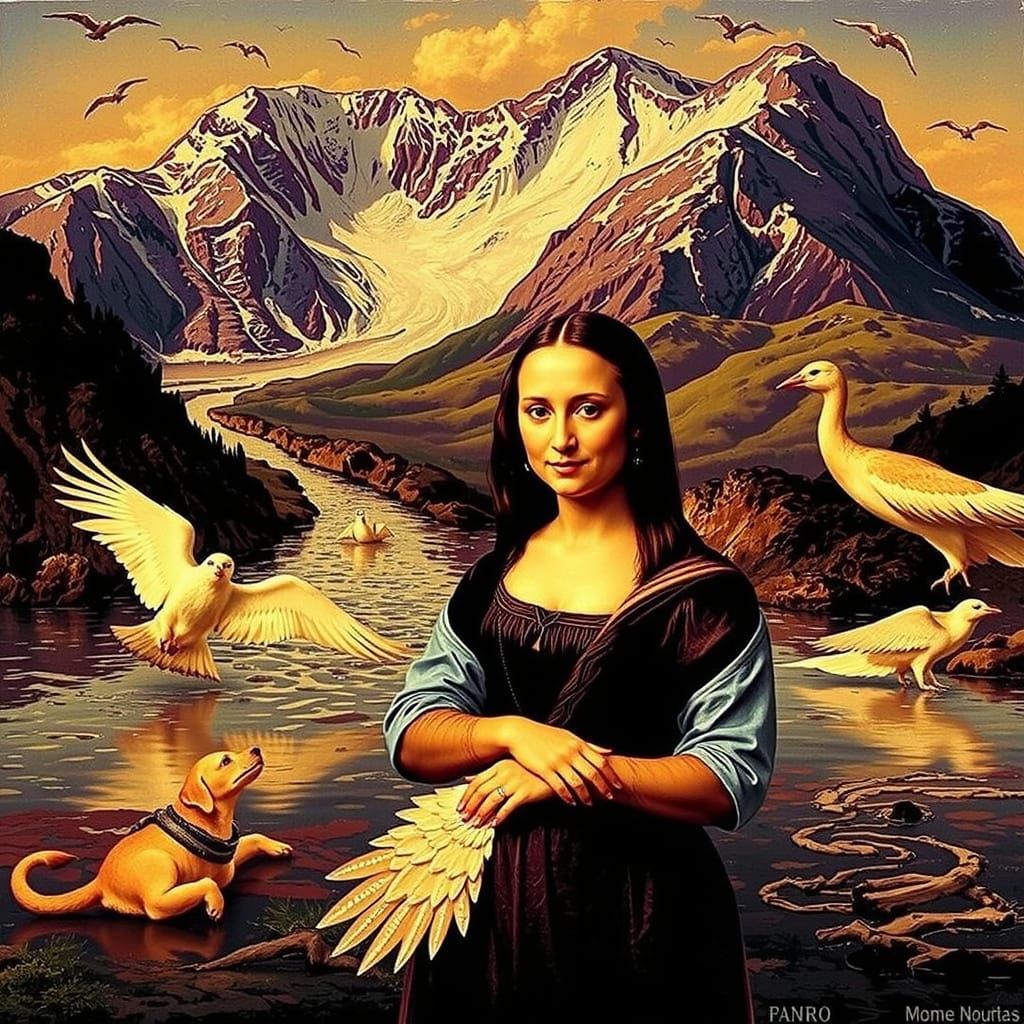 Mona Lisa by the River: AI Art