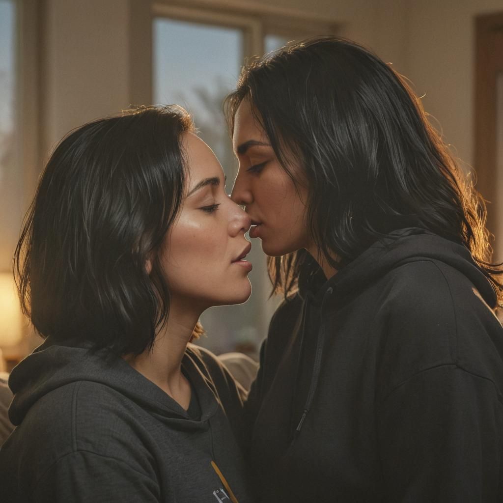 Concept Art: Women Kissing in Golden Light