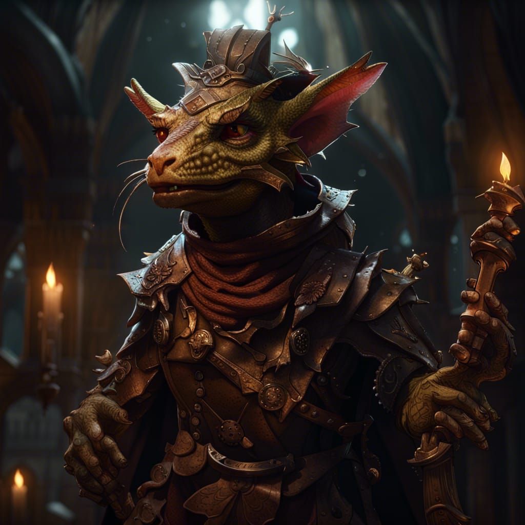 Detailed Kobold in Dark Fantasy Style