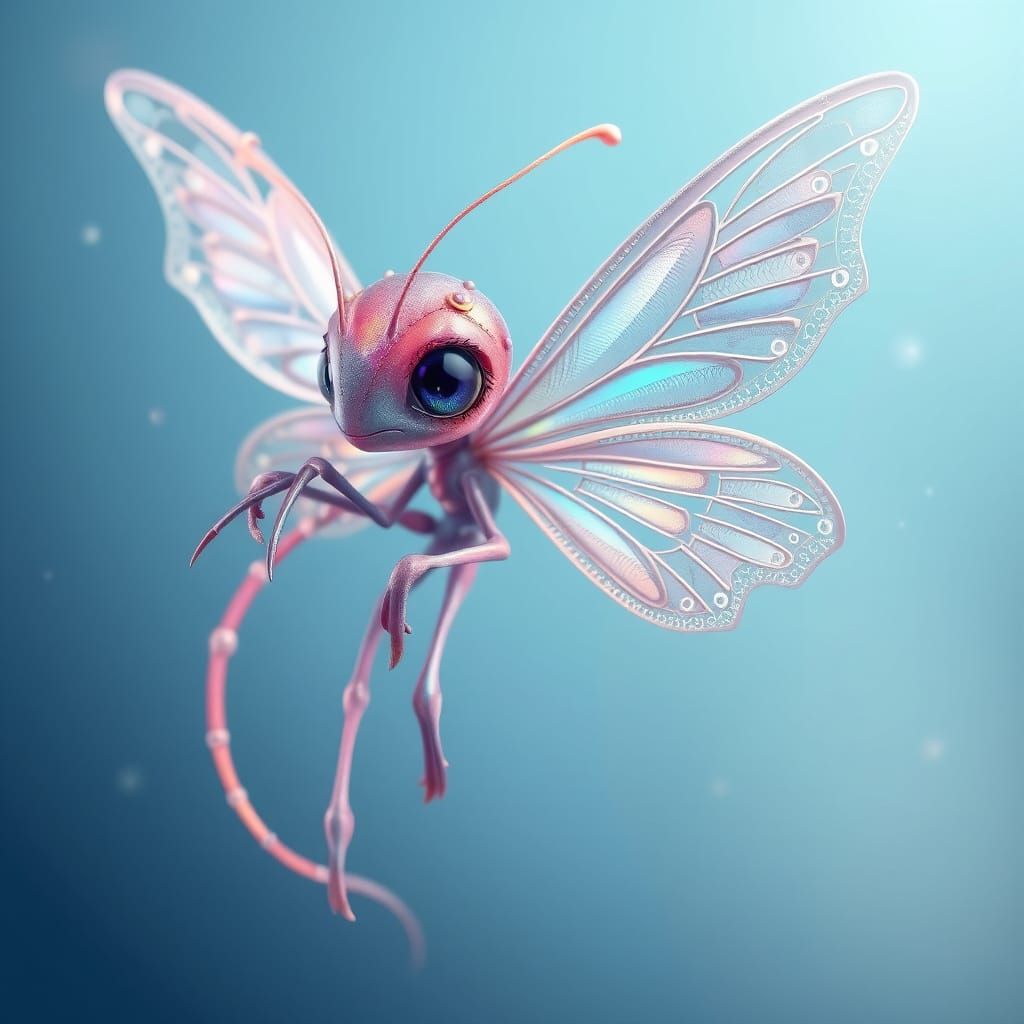 Surreal Clockpunk Fairy Portrait in Pointillism Style