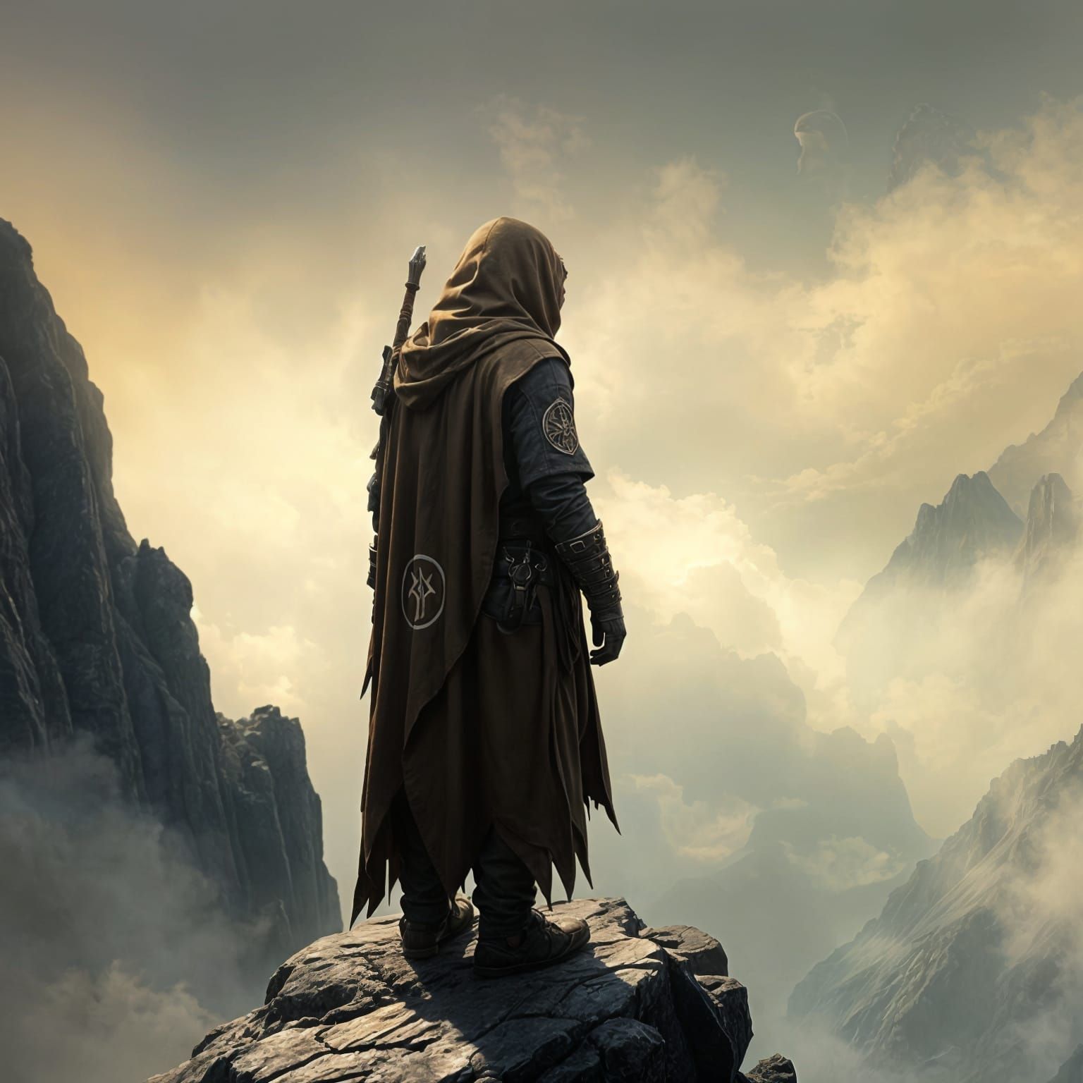 Mysterious Seeker in Ancient Halls