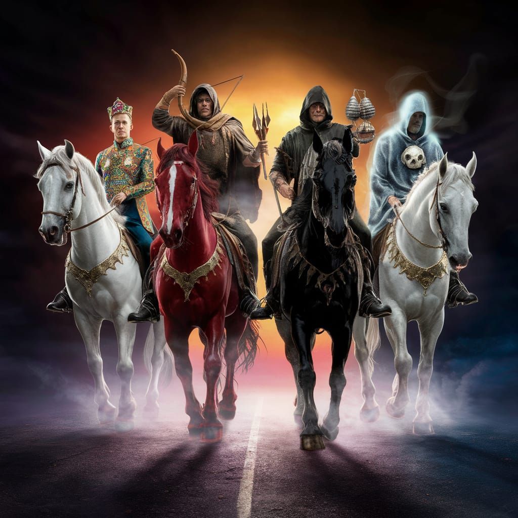 Four Horsemen of the Apocalypse in Haunting Glow
