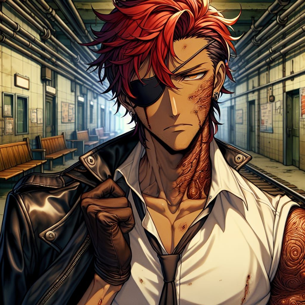 Gritty Survivor Emerges from Train Station Shadows