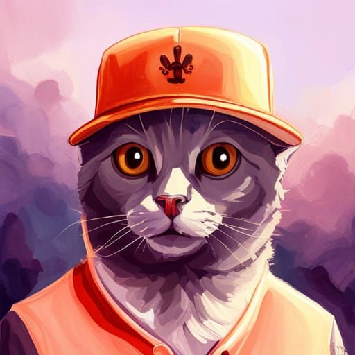 Cool Cat in Trucker Hat