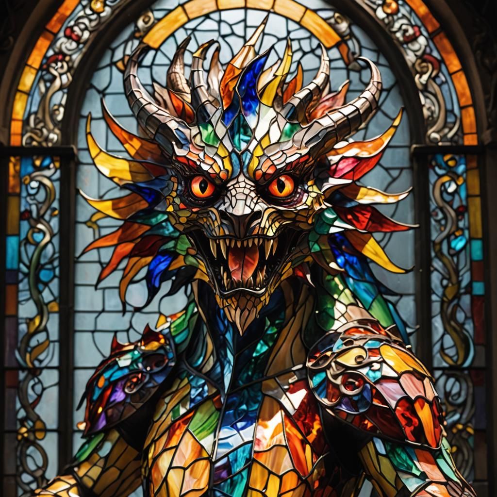 Stained Glass Monster: A Colorful, Radiant Creation