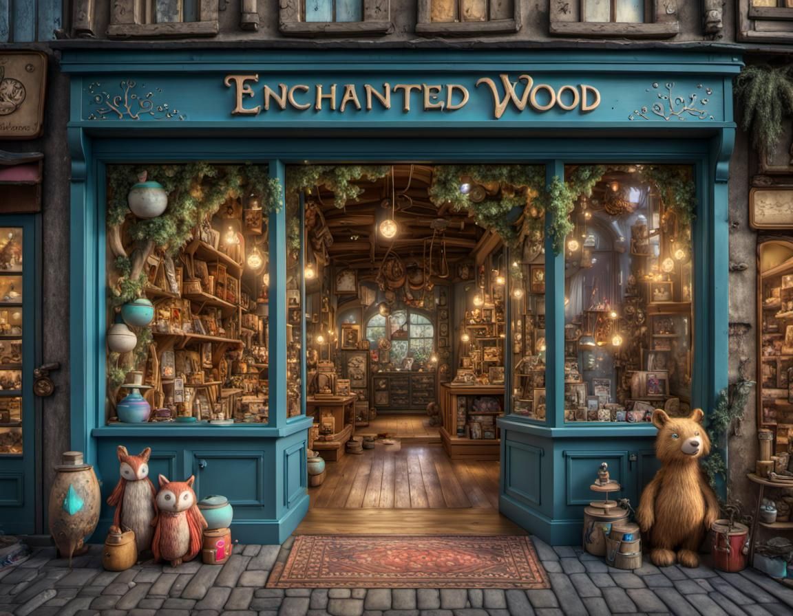 Enchanted Wood Toyshop Window Display in 4K