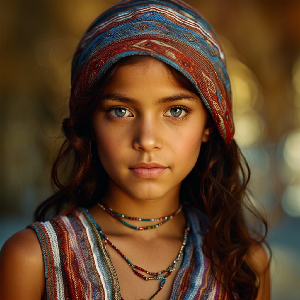Realistic Portrait of an Arabic Girl in Bikini