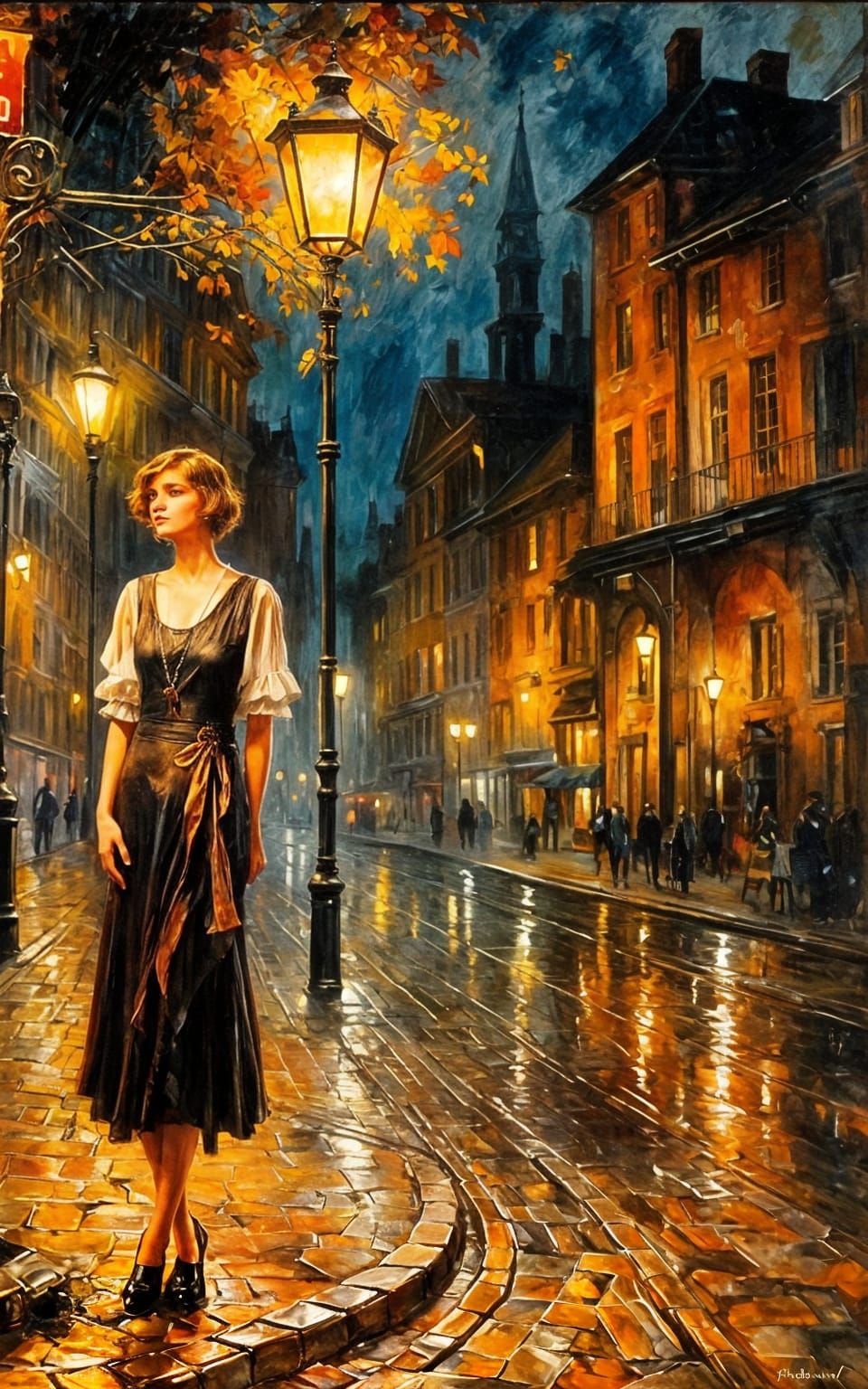 Distressed Woman Under Gaslight: An Impasto Painting