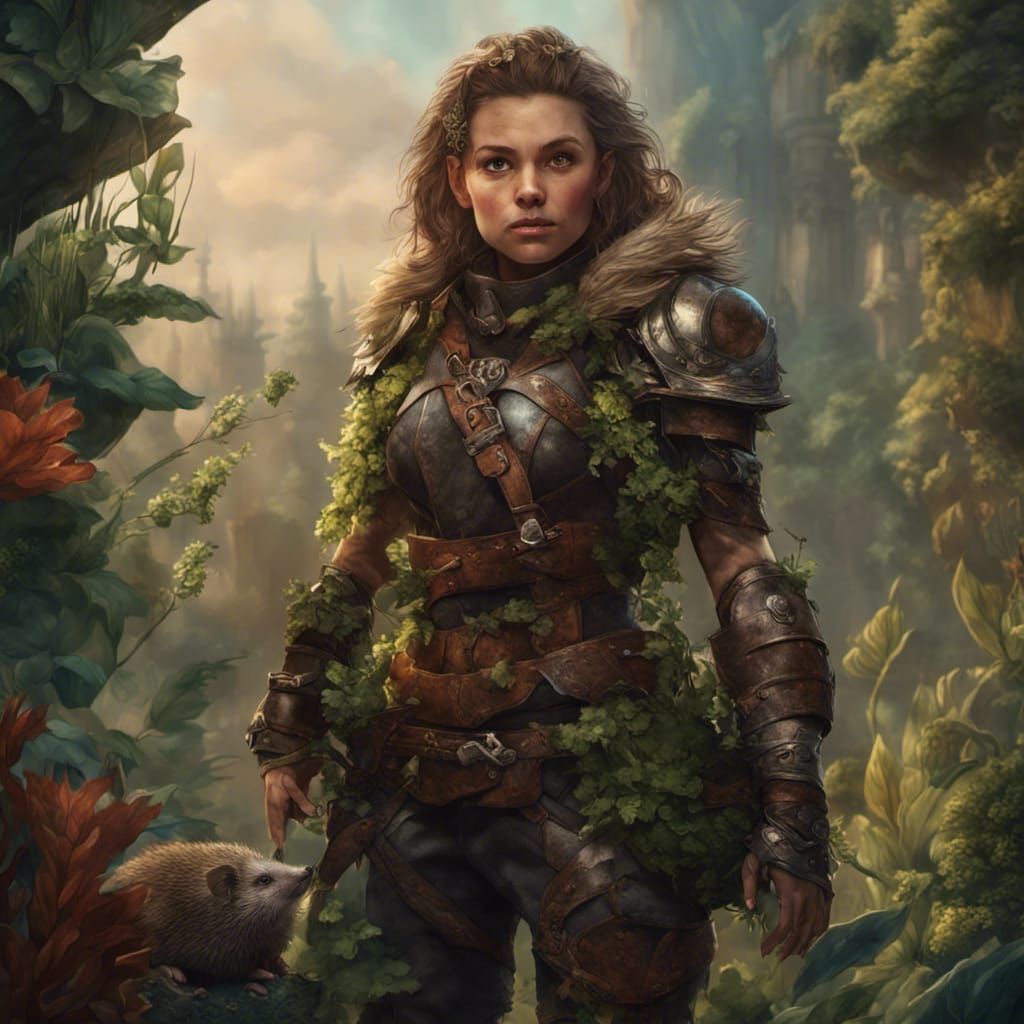 Halfling Rogue with Hedgehog: Fantasy Concept Art