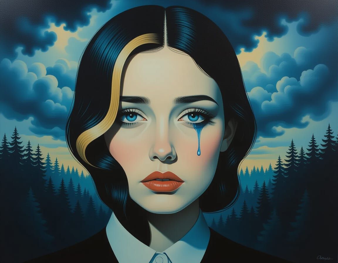 Surreal Portrait: Woman's Face Within Man's Silhouette