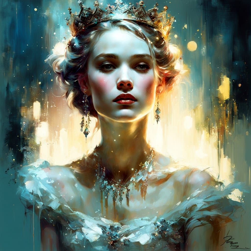 Radiant Princess in Dramatic Lighting, Inspired by Classic A...