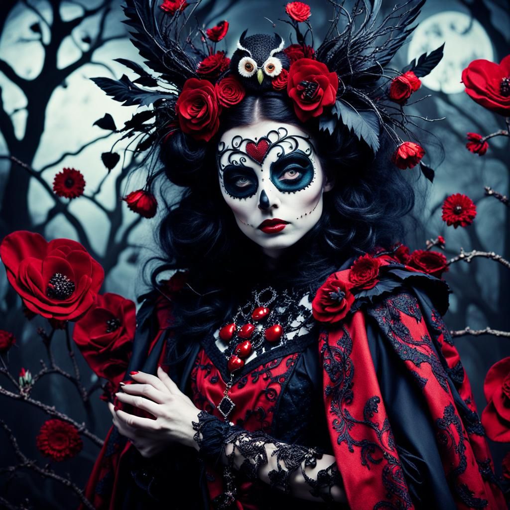 Night Owl Witch in Dark Fantasy Style