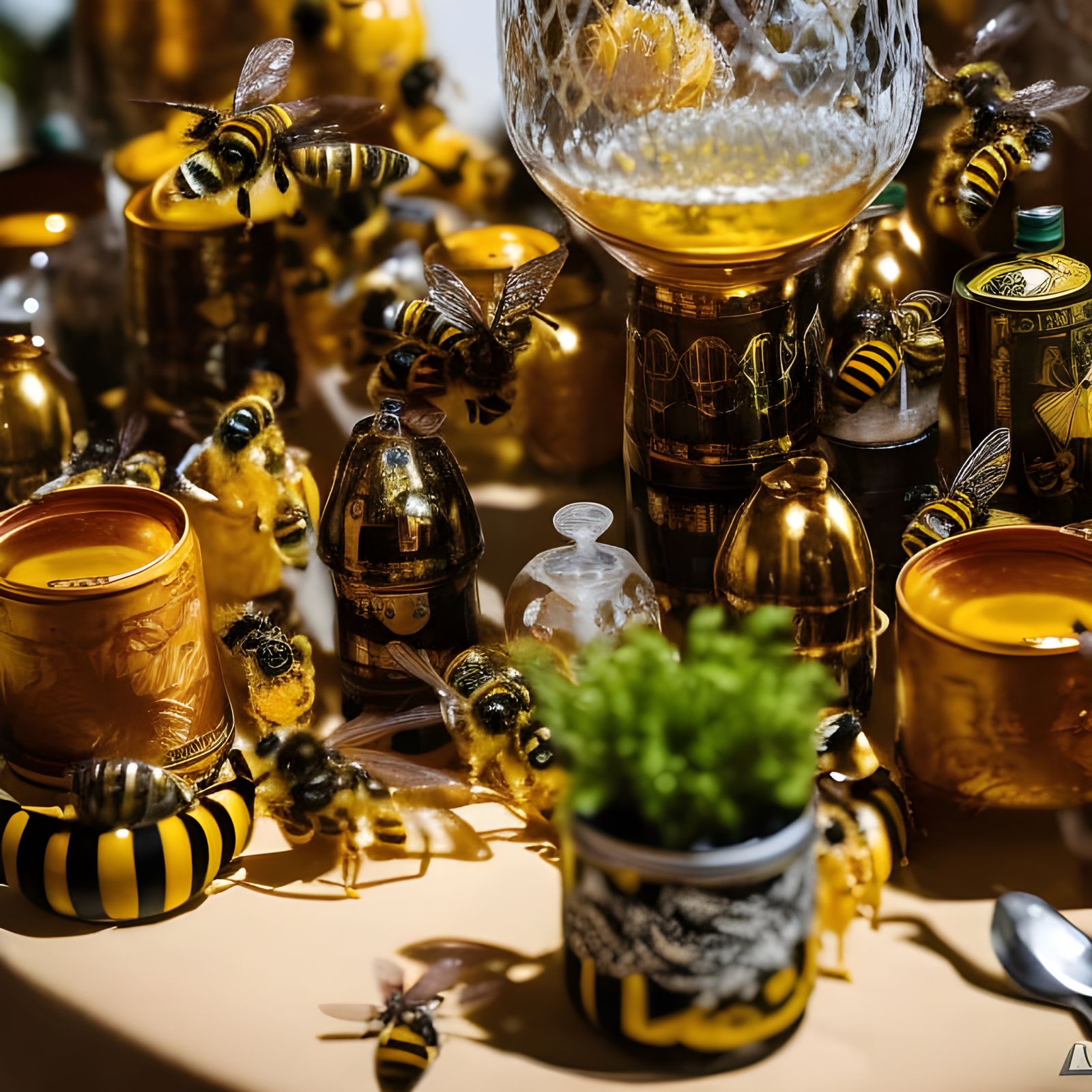 Bees at a Regal Party: a Volumetric Masterpiece