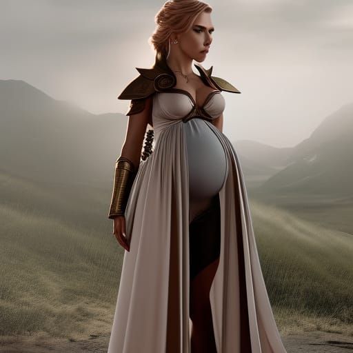 pregnant Scarlett Johansson full body