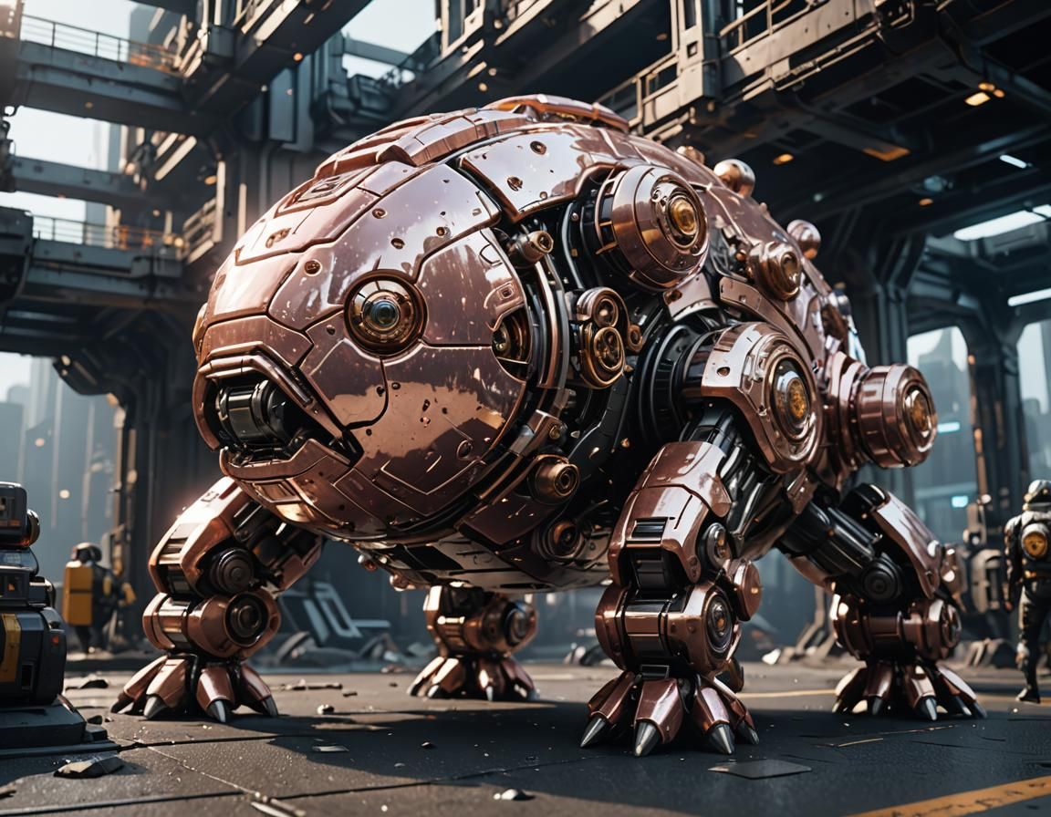 Futuristic Sci-Fi Blobfish with Mechanical Details