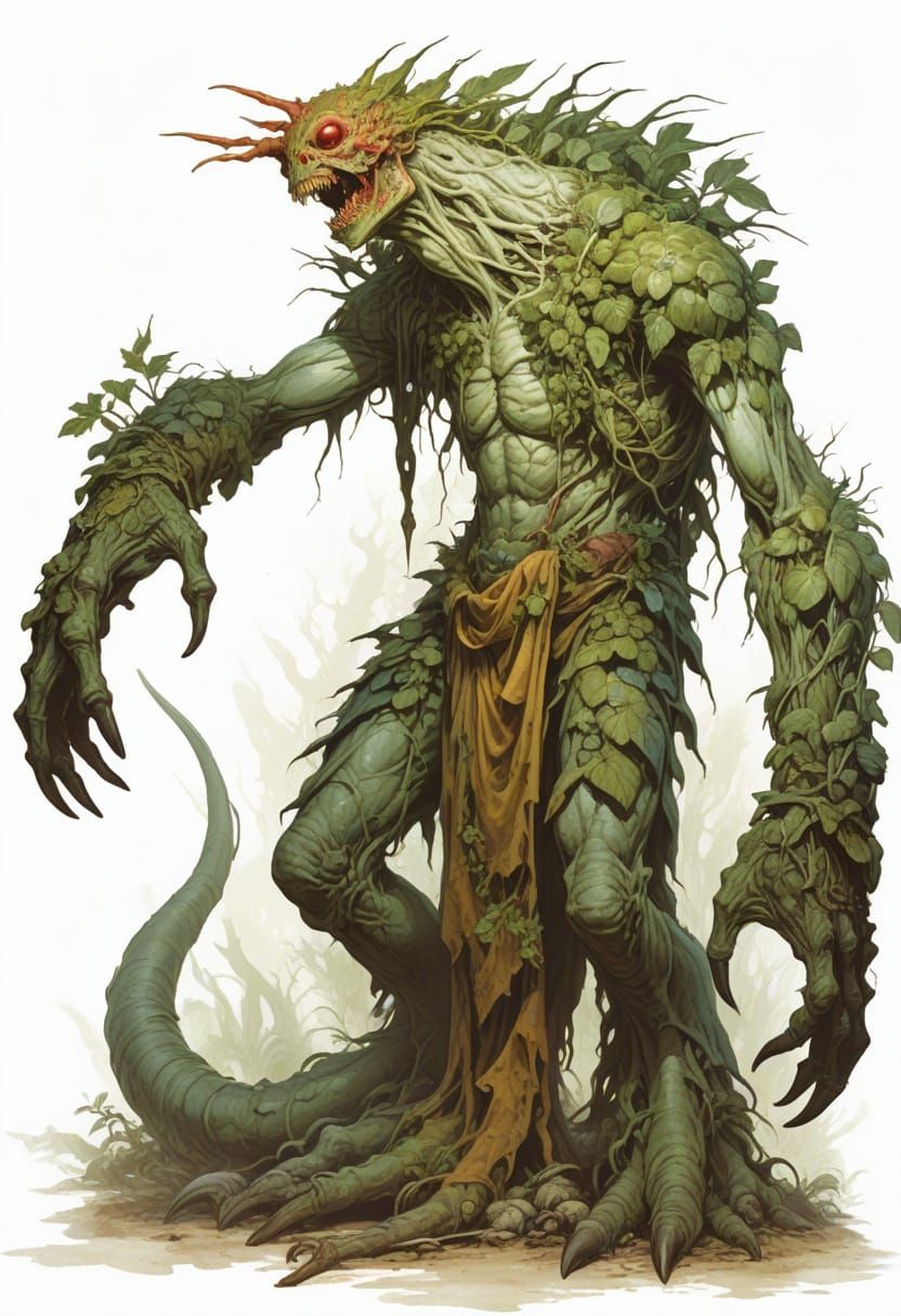 Mystical Plant Beast in Heroic Fantasy Style