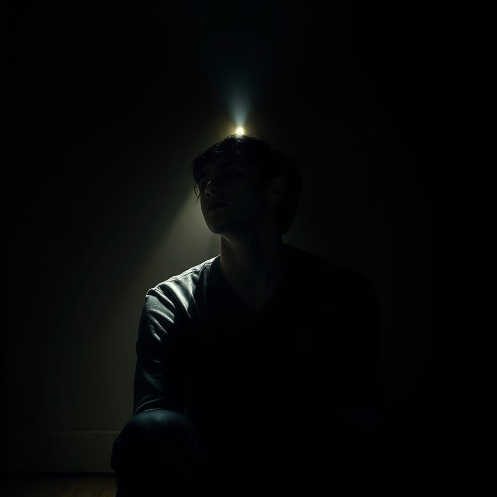 Solitary Figure in Shadows: Hyperrealistic Cinematic Portrai...