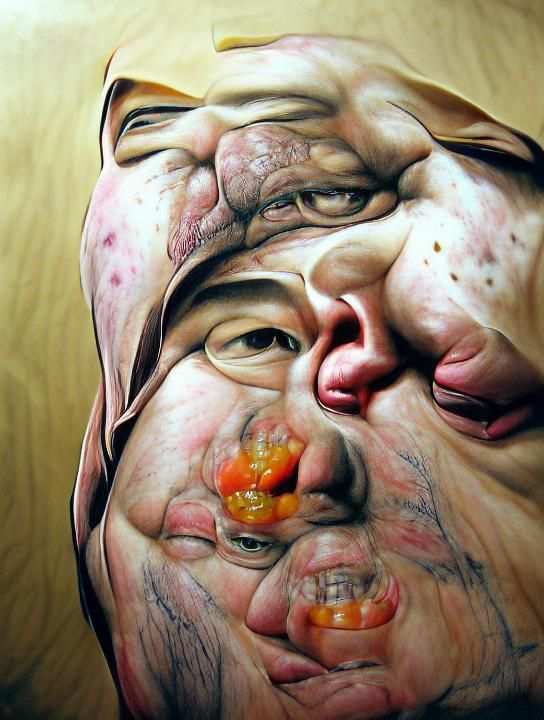 Hyperrealistic Portrait of an Unattractive Face