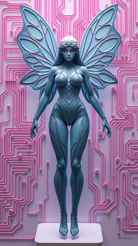 Cyber Fairy in a Windows 98 Inspired Bodysuit