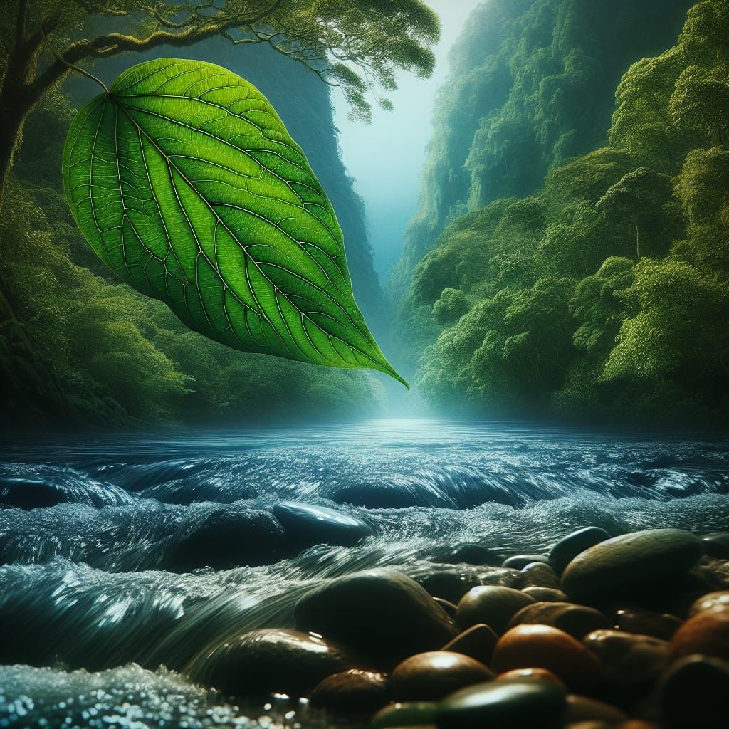 Leaf's Journey: From River to Open Sea