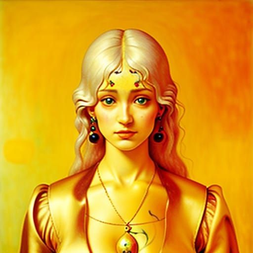 Psychedelic Beauty in Photorealistic Oil on Canvas