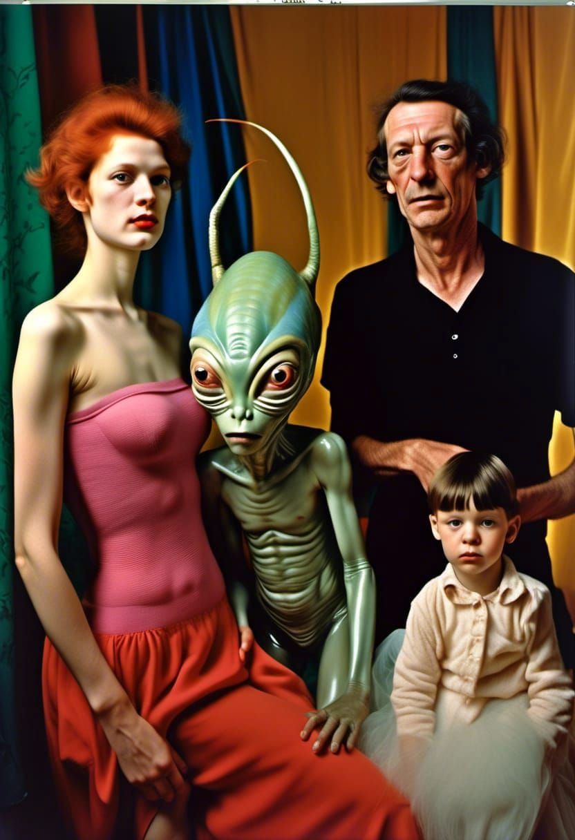 Hyperrealistic Aliens and Pets in Bizarre Home