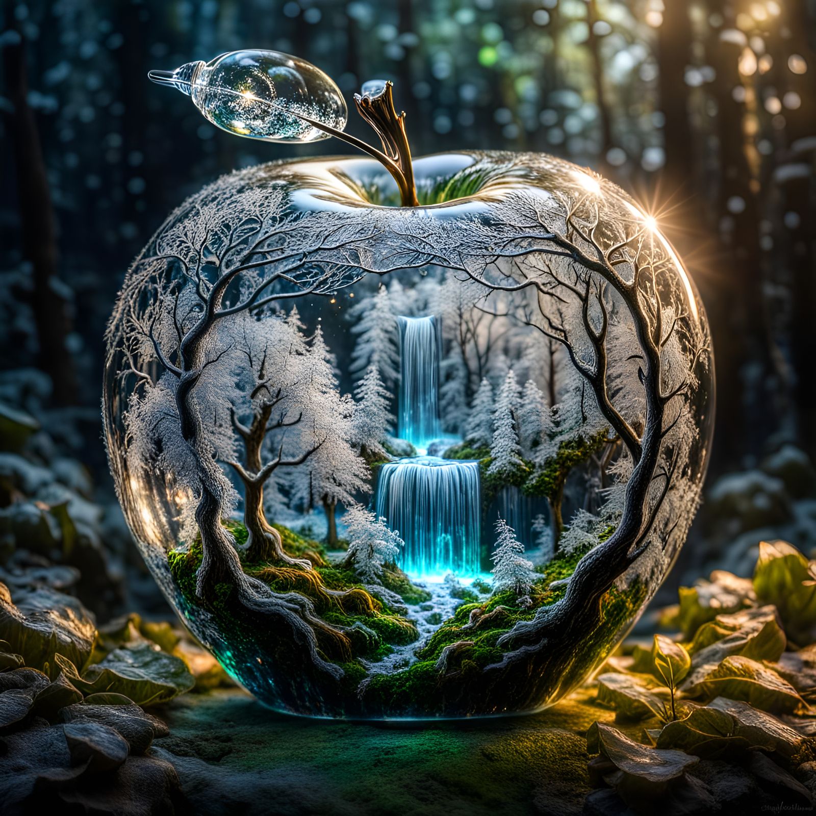 Forest in a Glass Apple