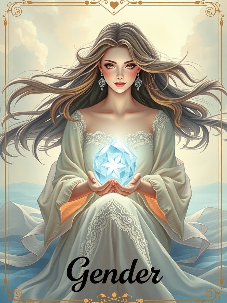 Mystical Tarot Card: Serene Trans Woman