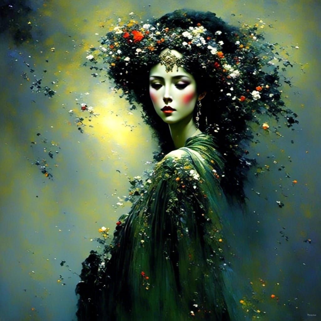 Fallen Petals: Impasto Masterpiece of Sadness