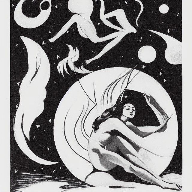 Blaine Mahlon Nova Venus Illustration in Black and White